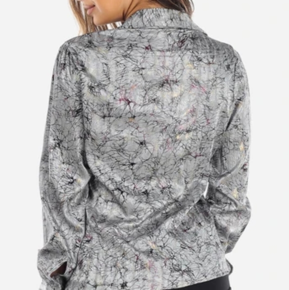 Gray Metallic Blouse - Picture 2 of 4